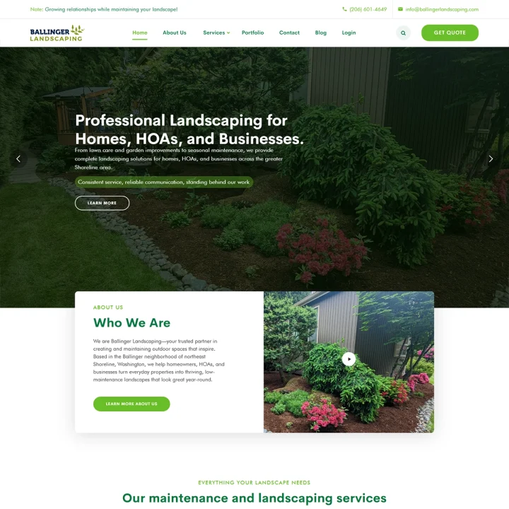 Desarrollo Web para Empresas de Landscaping