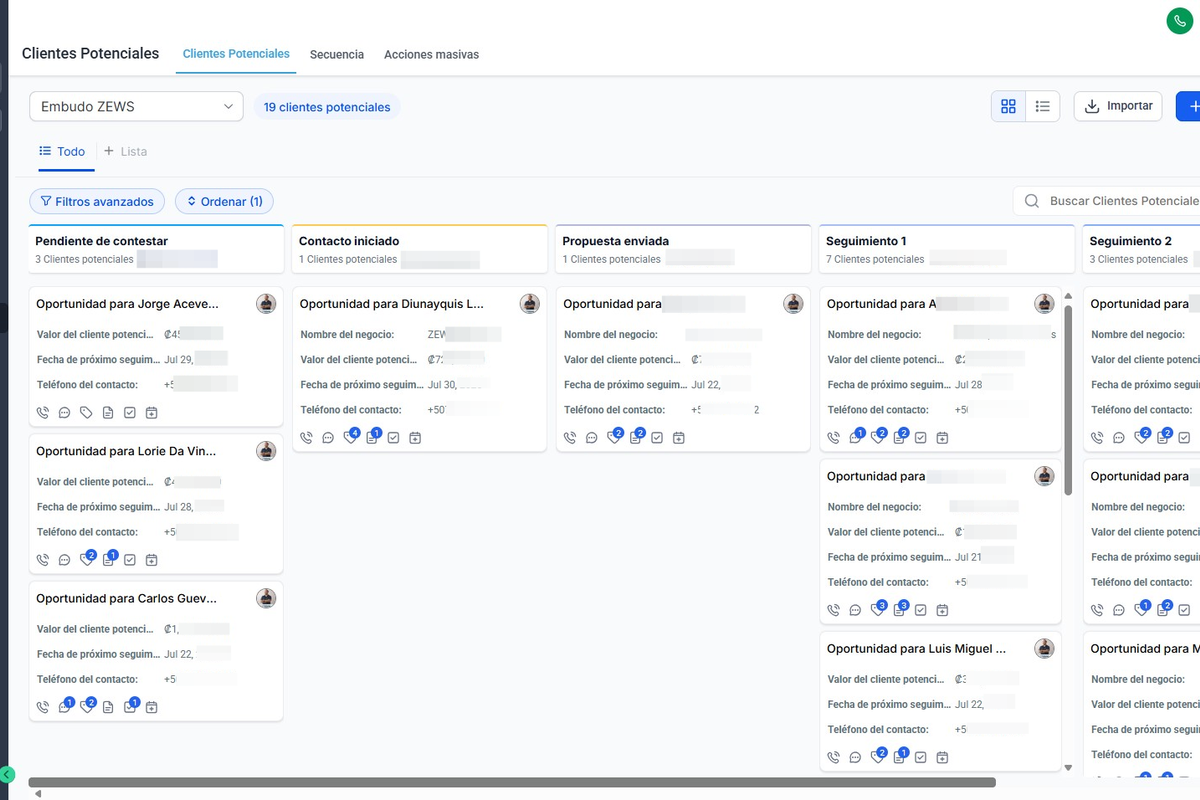 Control de Oportunidades